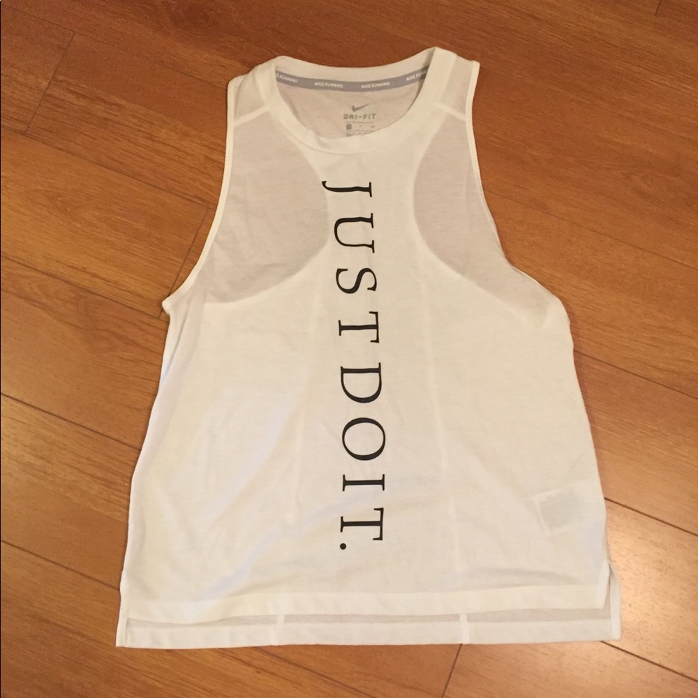 Nike white work our tank top!
